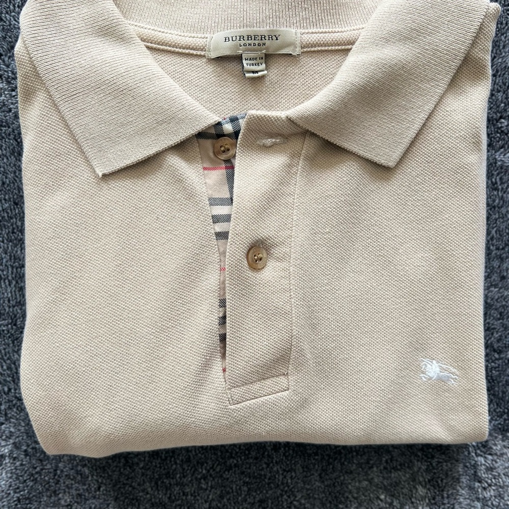 Burberry Tan Polo Shirt Classic Design